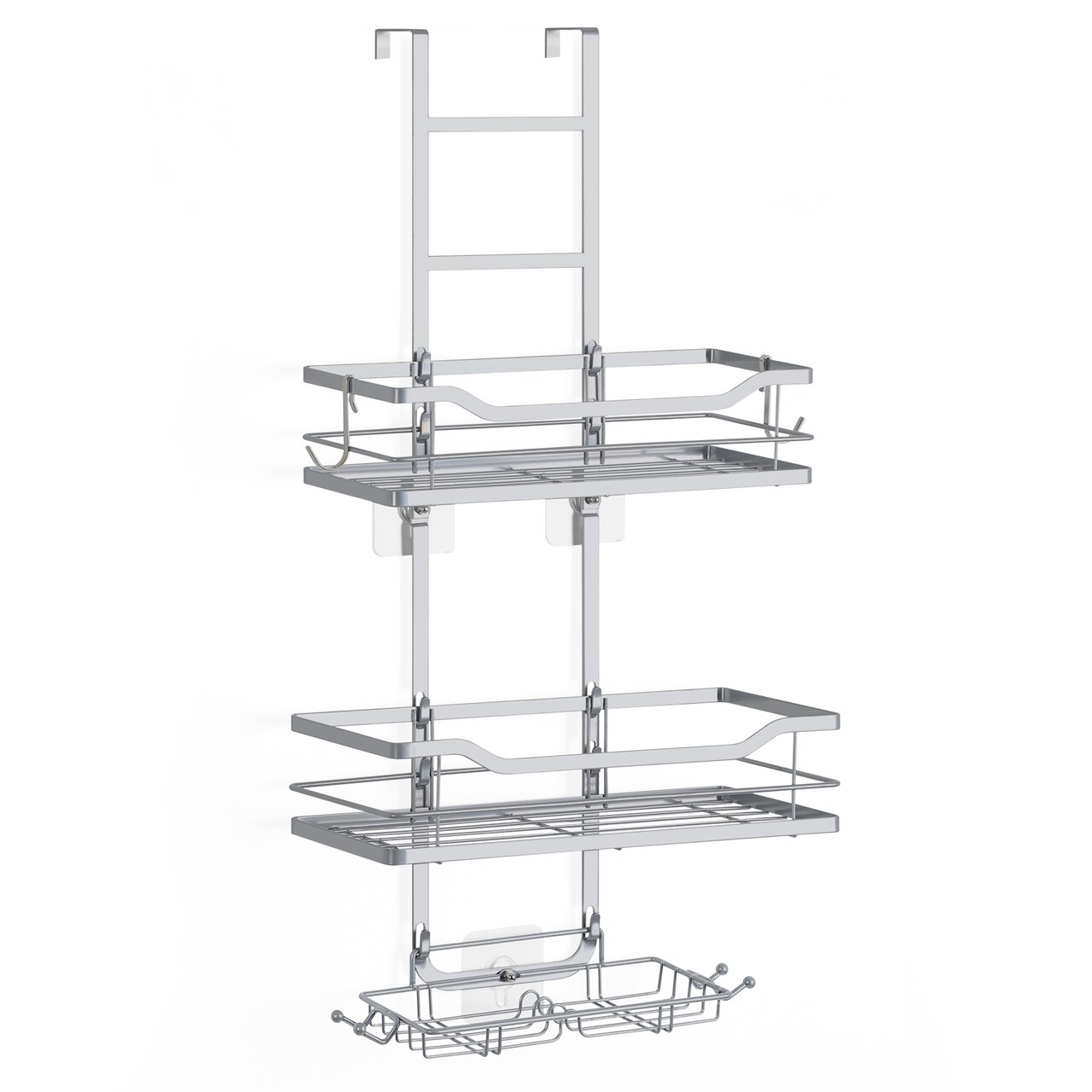 2 Tier Hanging Shower Organizer Over Door Metal Organizer Shelves Storage Rack